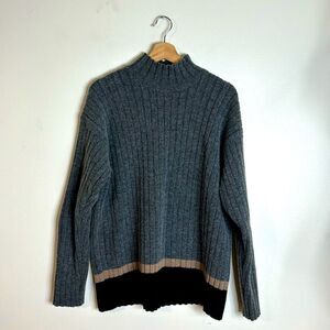Paradox wool blend cozy ribbed long sleeve pullover sweater size large